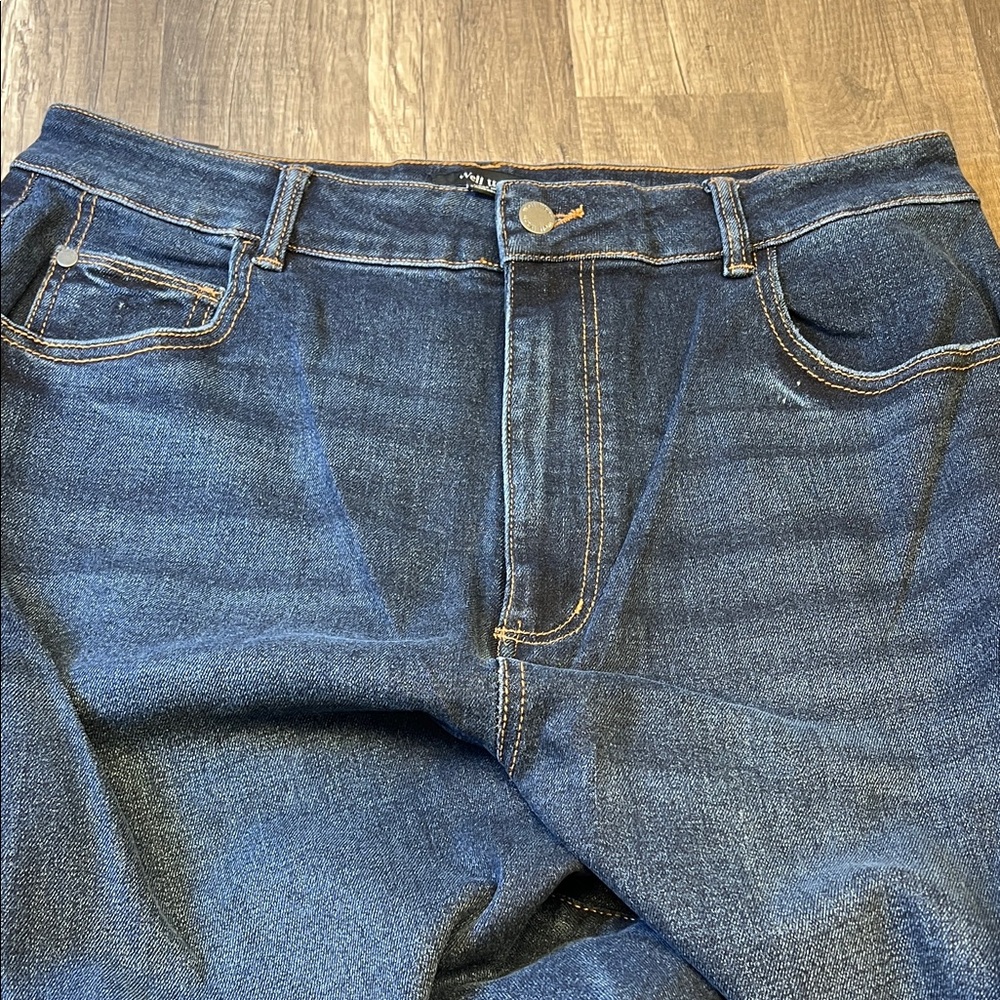 Well Worn Dark Blue High-Rise Wide Leg Jeans - Picture 6 of 9